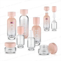 Hot Sale New Design Cosmetic Gradient Lotion Glass Pink Bottle with Pink Cap 110ml 140ml Wholesale